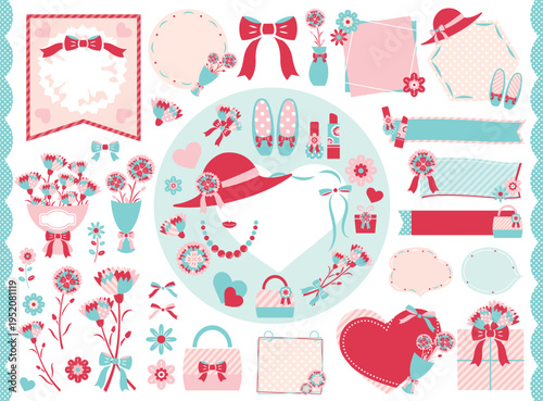 【2026年】母の日のおしゃれなイラストセット　文字なし