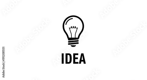 Black light bulb with idea text.