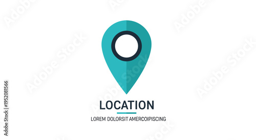 Teal Location Map Pin Icon Symbol.