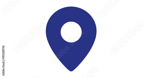 Blue Location Map Pin Icon Symbol.