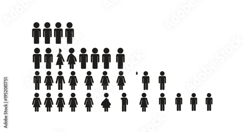 Silhouetted crowd of people arranged in rows and steps forming a stairlike progression.