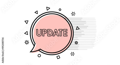 Speech bubble with update text 1.