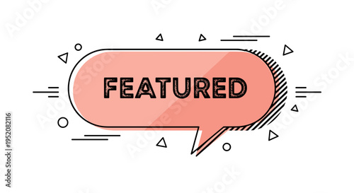 Featured speech bubble icon graphic.