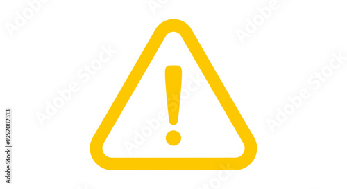 Yellow warning triangle sign symbol icon.