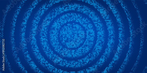 Blue glowing hexagon texture. Abstract neon hexagonal grid wallpaper. Navy honeycomb pattern backdrop. Vector modern technology, business, science, healthcare, medicine, presentation design background