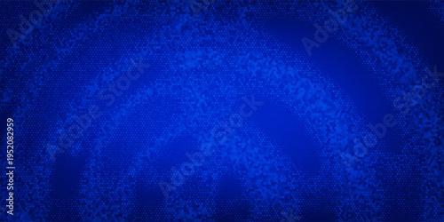 Blue glowing hexagon texture. Abstract neon hexagonal grid wallpaper. Navy honeycomb pattern backdrop. Vector modern technology, business, science, healthcare, medicine, presentation design background