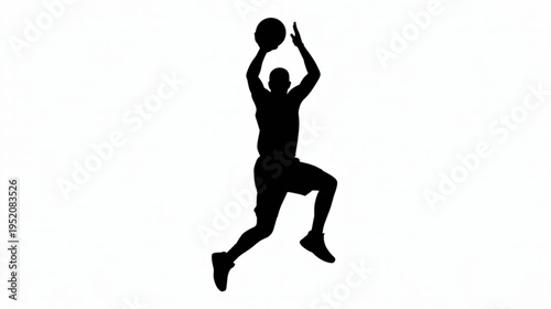 Black basketball player silhouette