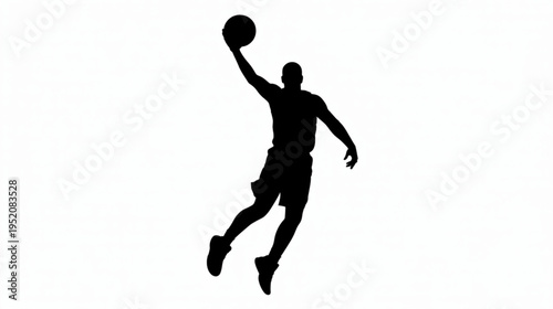 Black silhouette basketball player vector