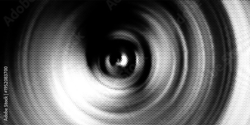 Grunge halftone gradient background. Faded grit noise texture. White and black sandy wallpaper. Retro pixelated backdrop. Anime or manga style comic overlay