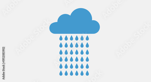 Blue Cloud with Rain Drops Falling.