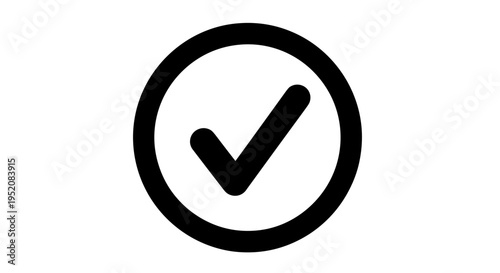 Black checkmark in a circle symbol.