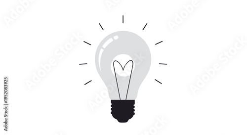 Light Bulb With Heart Shaped Filament.