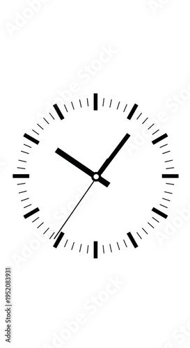 Analog clock with black hands 1.