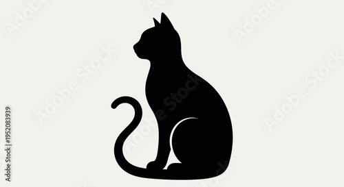 Black silhouette of a sitting cat.