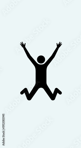 Person jumping in the air happily.