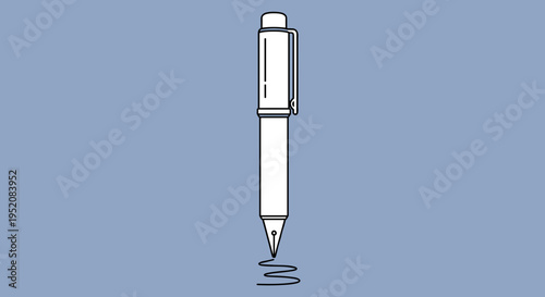 Pen with ink dropping down slowly.