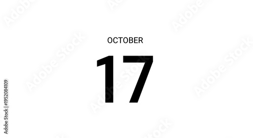 October 17 calendar date number.