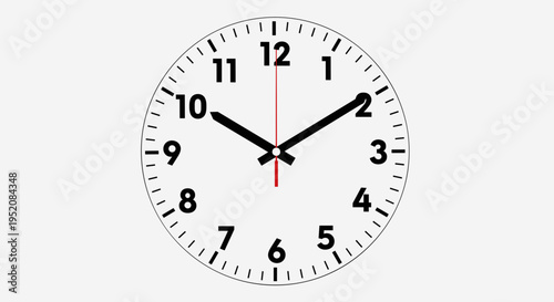 Analog clock face with black hands 1.