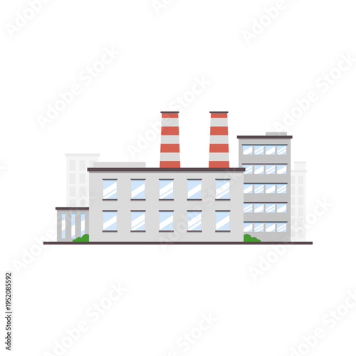 industrial factory with isolated background for element design