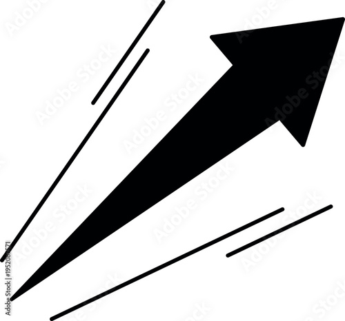 上向きの勢いのある矢印記号ベクター