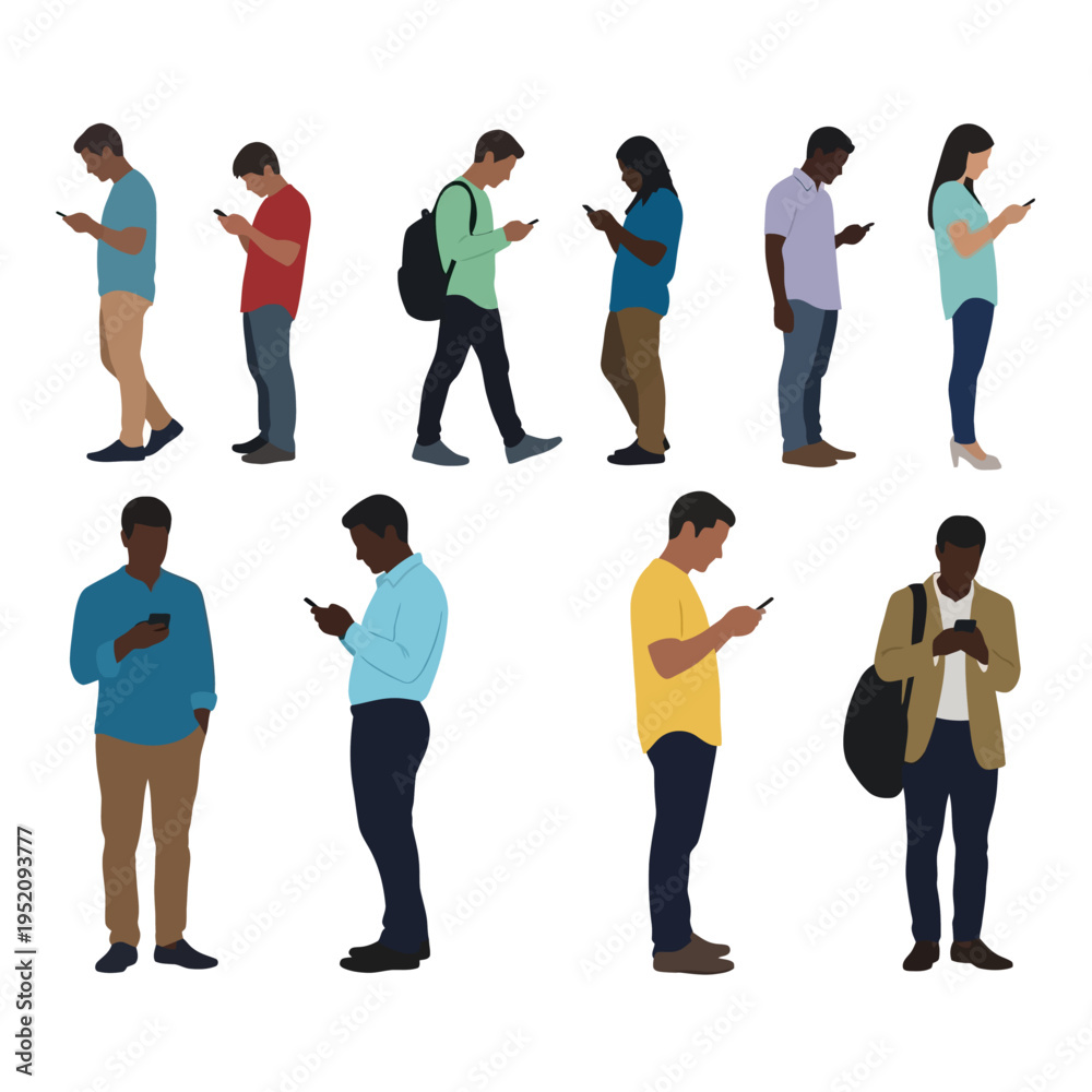 Obraz premium A tech addiction mobile dependency digital overwhelm social awareness etc, Vector and PNG -Generative AI