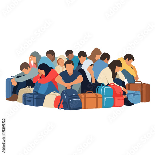 Displaced families humanitarian documentation refugee or deported support awaiting assistance dignity - Vecor and PPNG, Generative AI