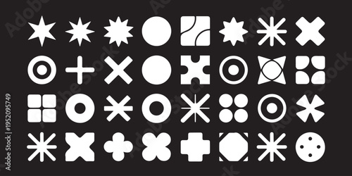 Geometric shapes arranged on black background for cvdfd reference