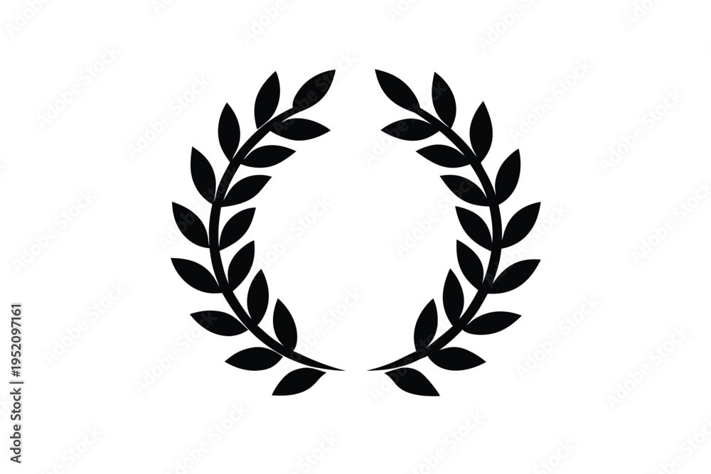 Obraz premium Minimalist Christmas Wreath Icon with Decorative Elements for Modern Holiday Branding and Simple Festive Logos