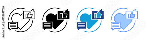 Engagement icon set multiple style collection