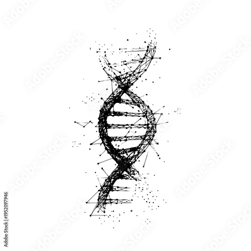 Dna structure helix strand biology science genetic code genome molecule abstract medical research illustration