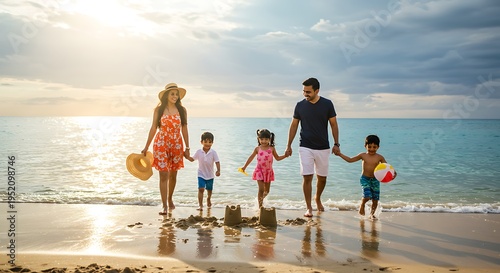 Sunset Beach Family: A Moment of Joy