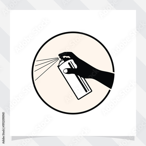 hand holding a can of insect repellent spray vector illustration.