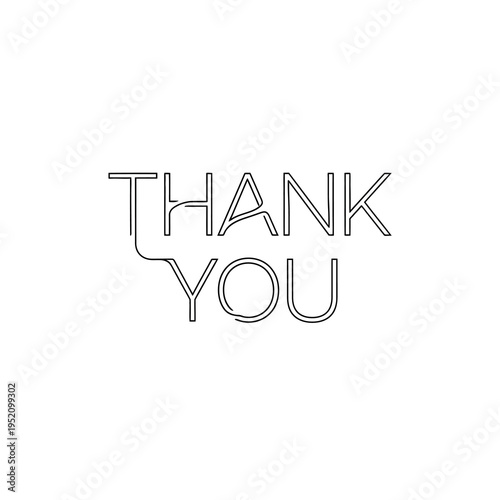 Vector graphic illustration of thank you message in modern design