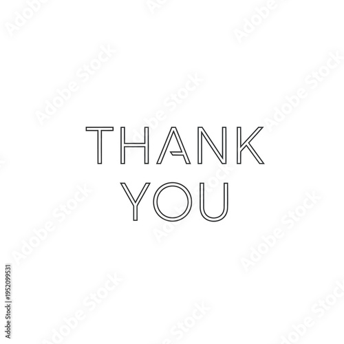 Simple thank you message in a modern vector graphic design