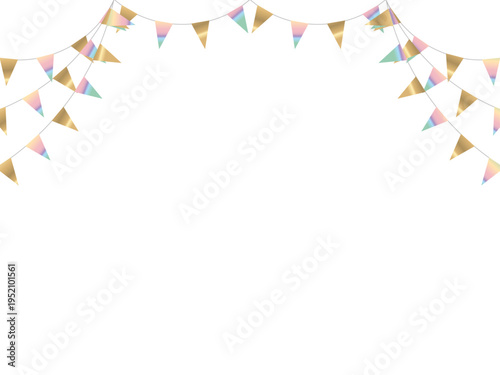 ガーランド三角ひも、曲線、金20虹淡F2