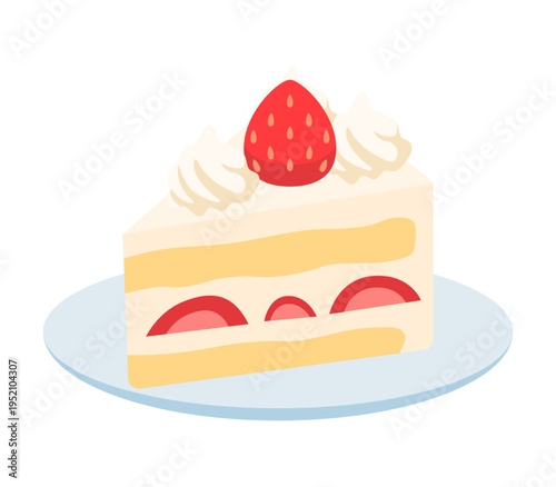 いちごショートケーキのイラスト 誕生日スイーツ素材