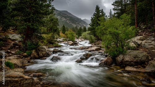 waterfall in the mountains