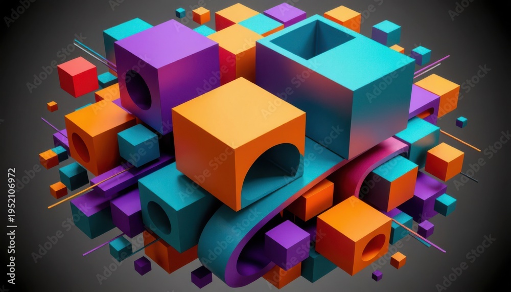 Obraz premium Colorful Abstract Geometric Composition