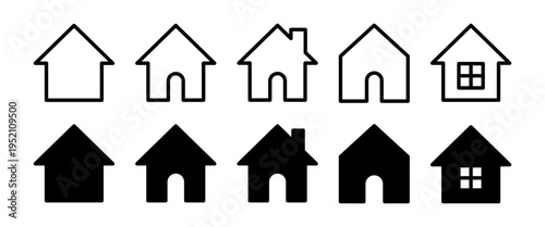 HOME・家のシンプルアイコンセット