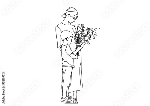 one line art mothers day.ai