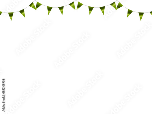 ガーランド三角ひも、曲線、4黄緑F3