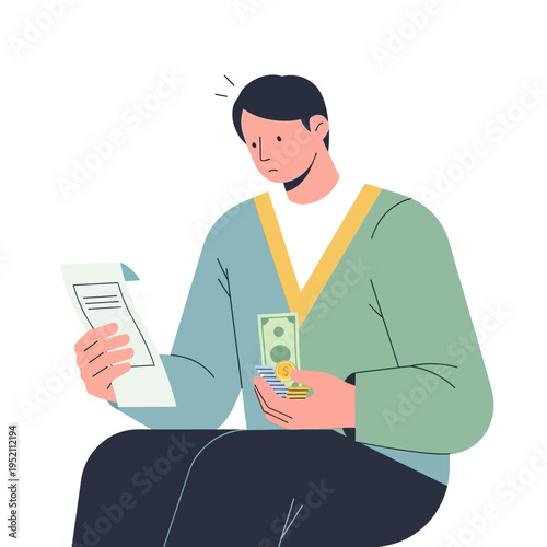 Man worried about finances.