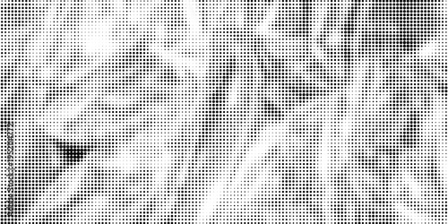 Grunge halftone gradient background. Faded grit noise texture. White and black sand wallpaper. Retro pixelated backdrop. Anime or manga style comic overlay. Vector graphic design textured template