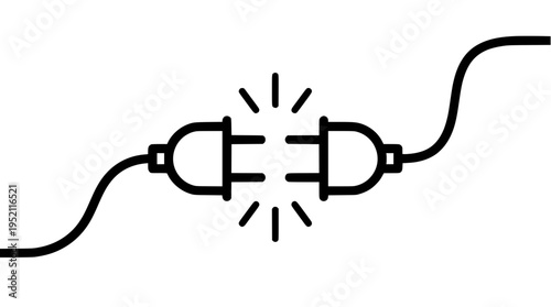 Disconnected electric plugs icon