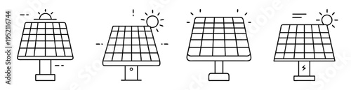 Four different types of solar panels representing alternative energy source