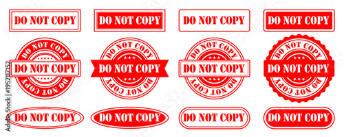 DO NOT COPY STAMP TEXT ILLUSTRATION SET
