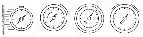 Conceptual drawing of speedometer showing speed and various measures in a line