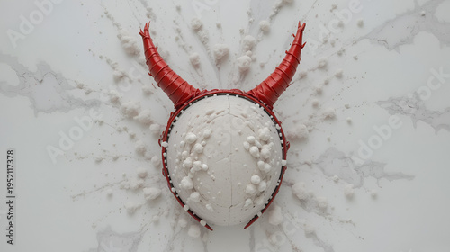 a devil horns headband with bright red horns isolated on white
