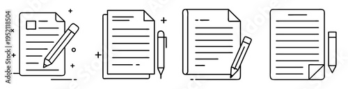 Documents with Pencils Illustration, Vector Design for Writing, Note Taking and Checklist