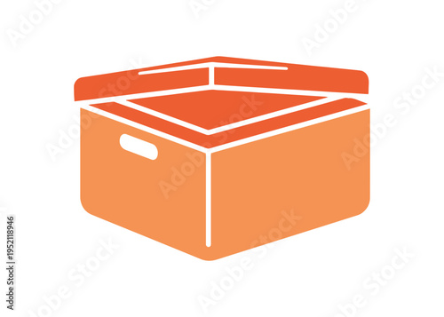 Minimalist styrofoam container icon with a modern design.